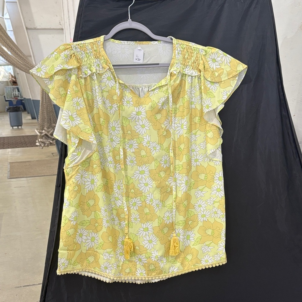 Yellow Floral Women's Top